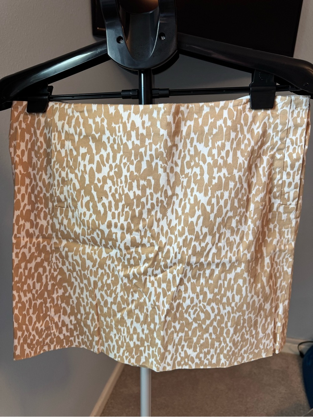 J. Crew Tan and White Leopard-Print Mini Skirt